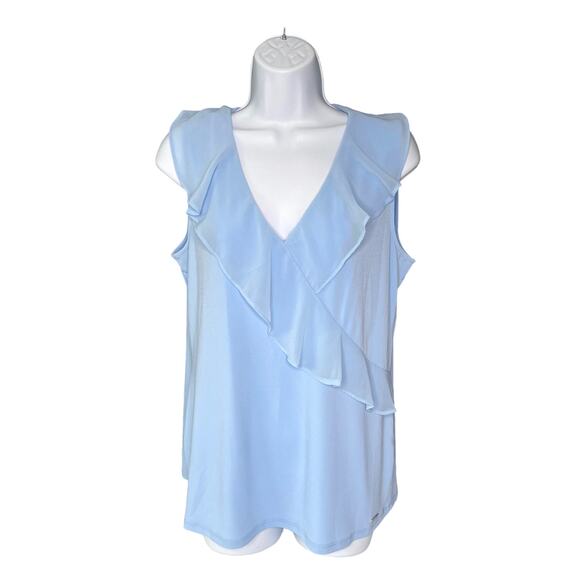 Calvin Klein Surplice Tank Top Light Blue Medium - Picture 1 of 6